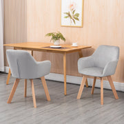 Set di 2 sedie da pranzo grigie con braccioli