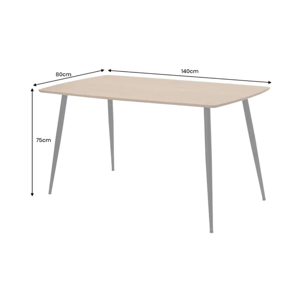 Tavolo da pranzo CALDERO 140 cm – Tavolo contemporaneo in quercia selvatica e metallo