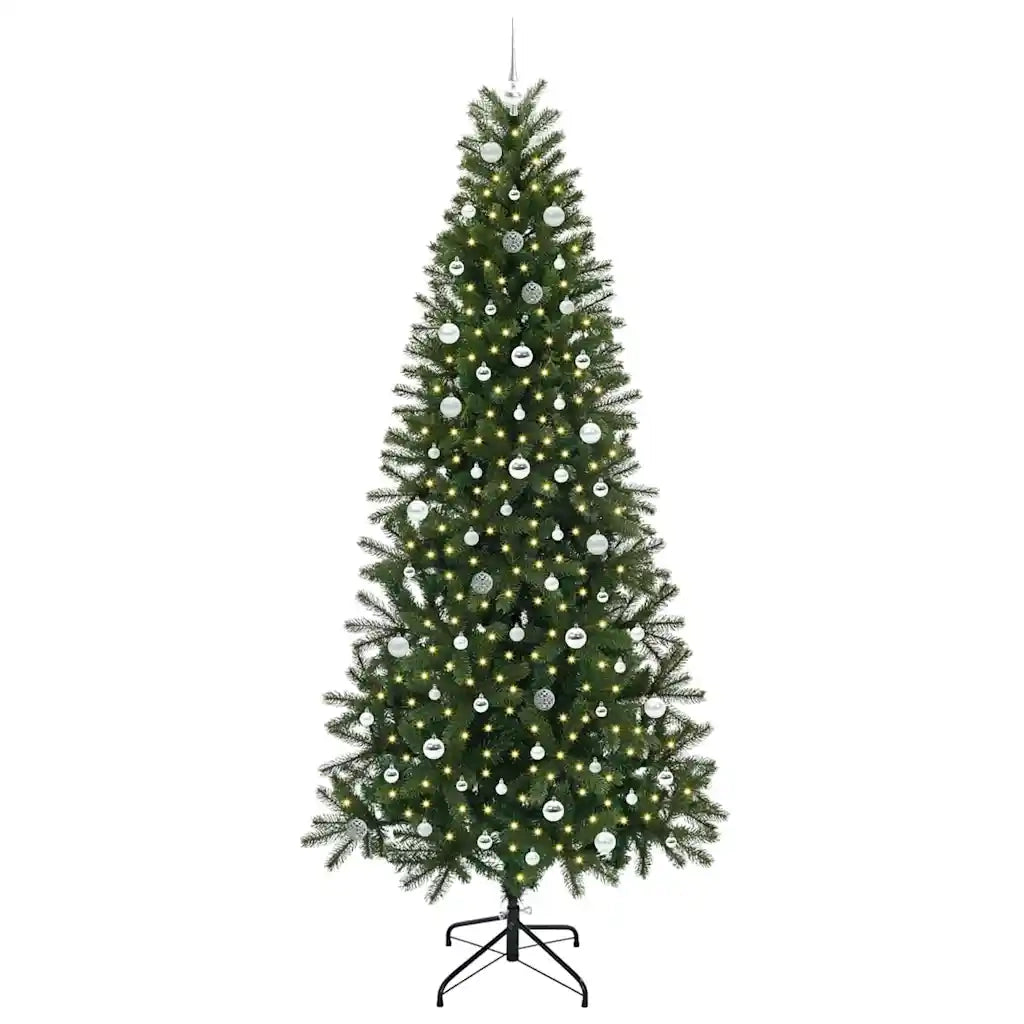 Albero di Natale artificiale con 300 LED Verde 240 cm PE e PVC