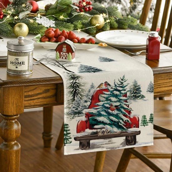 Mobiliario per cucina da esterno stagionale - 40 x 140 cm - decorazione per tavola di stagione invernale