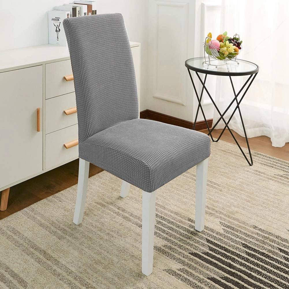 Copertura elastica per sedie, colore grigio, set da 4, per sedie da pranzo
