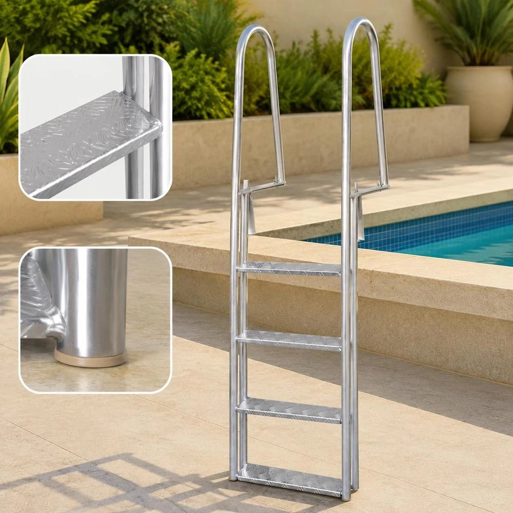 4-step Aluminum Pool Ladder, 167 Cm