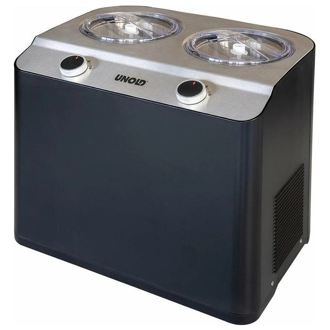 Unold 48835 Doppio Gelatiera a Compressore 2 vasche 2,4 L 250W colore Nero Acciaio Satinato
