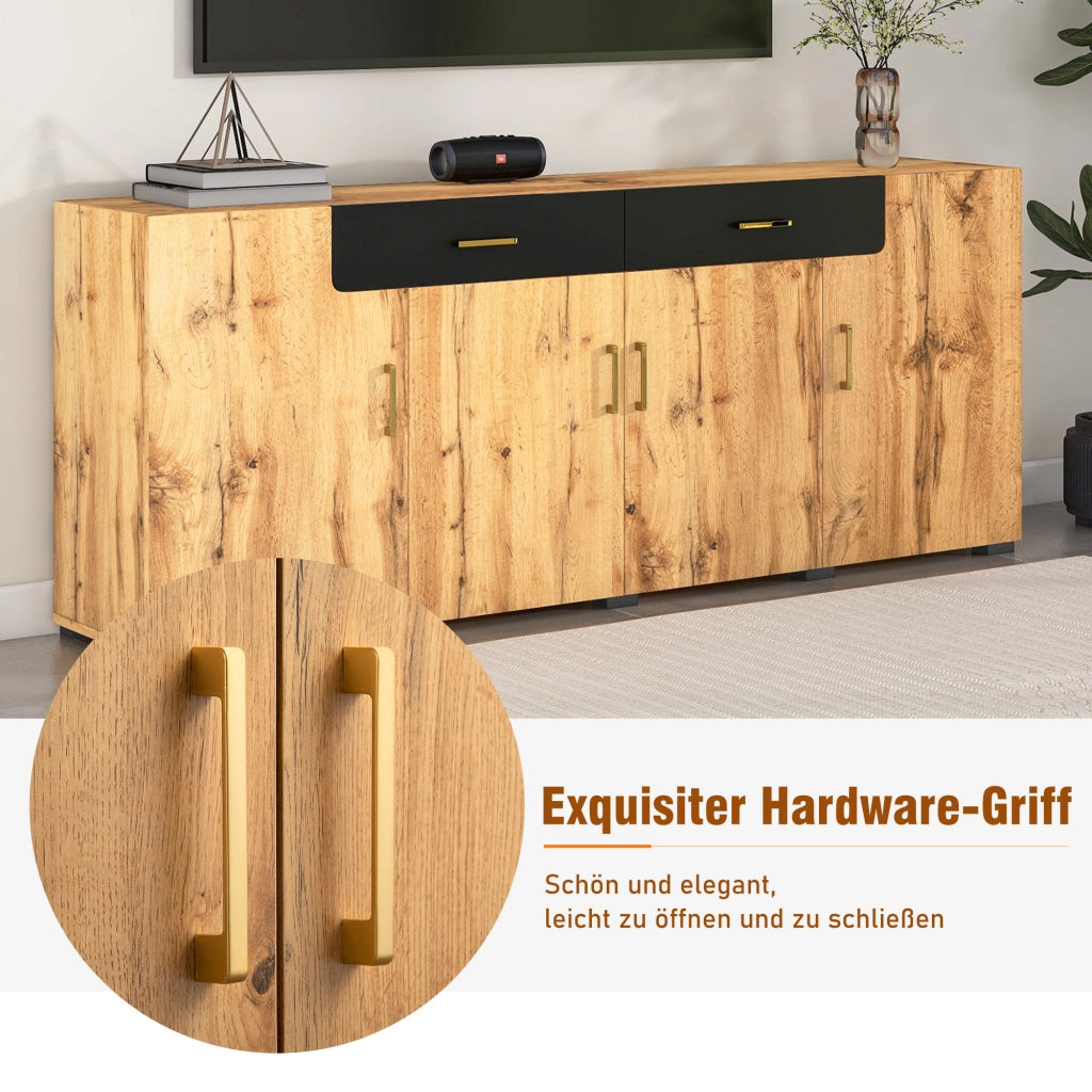 Credenza; 208x39;5x80 cm; con 4 ante; marrone