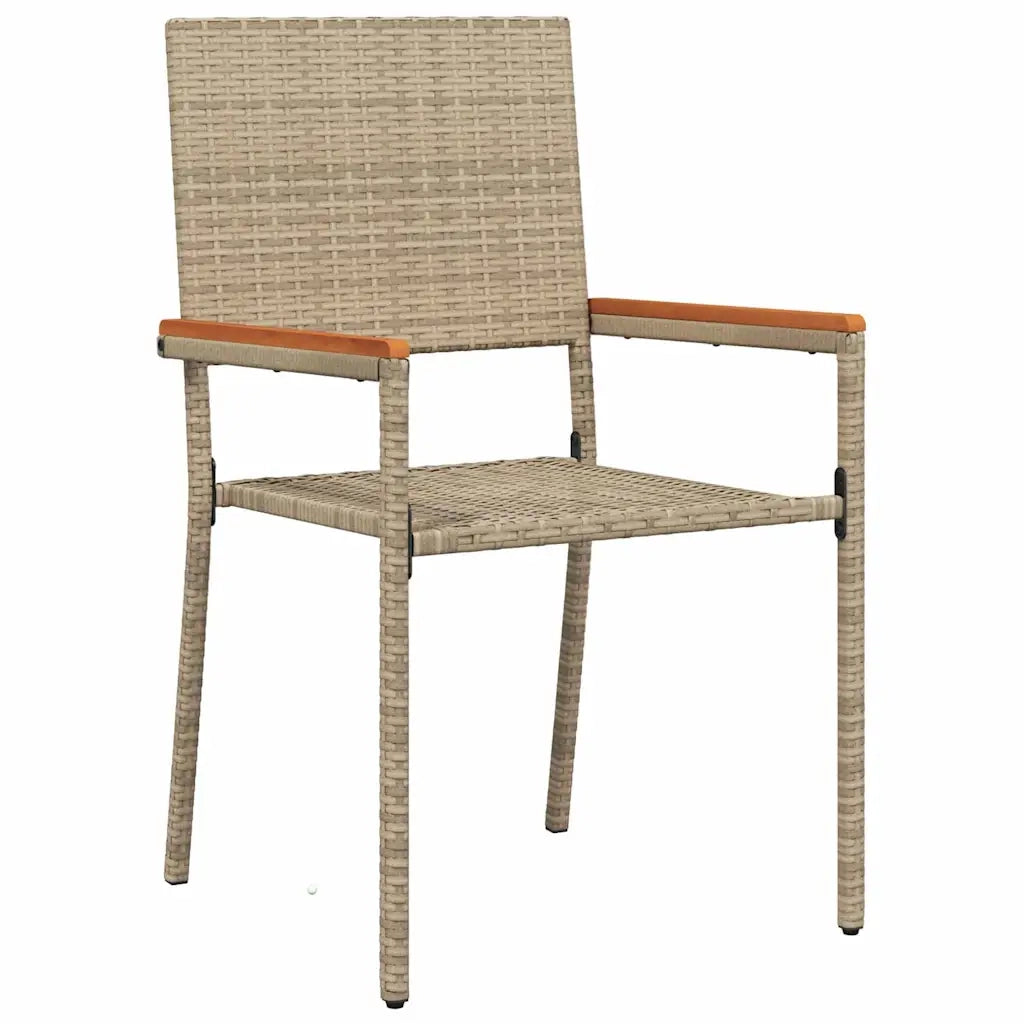 Set da Pranzo per Giardino con cuscino 7 pcs Beige polyrattan 3379721