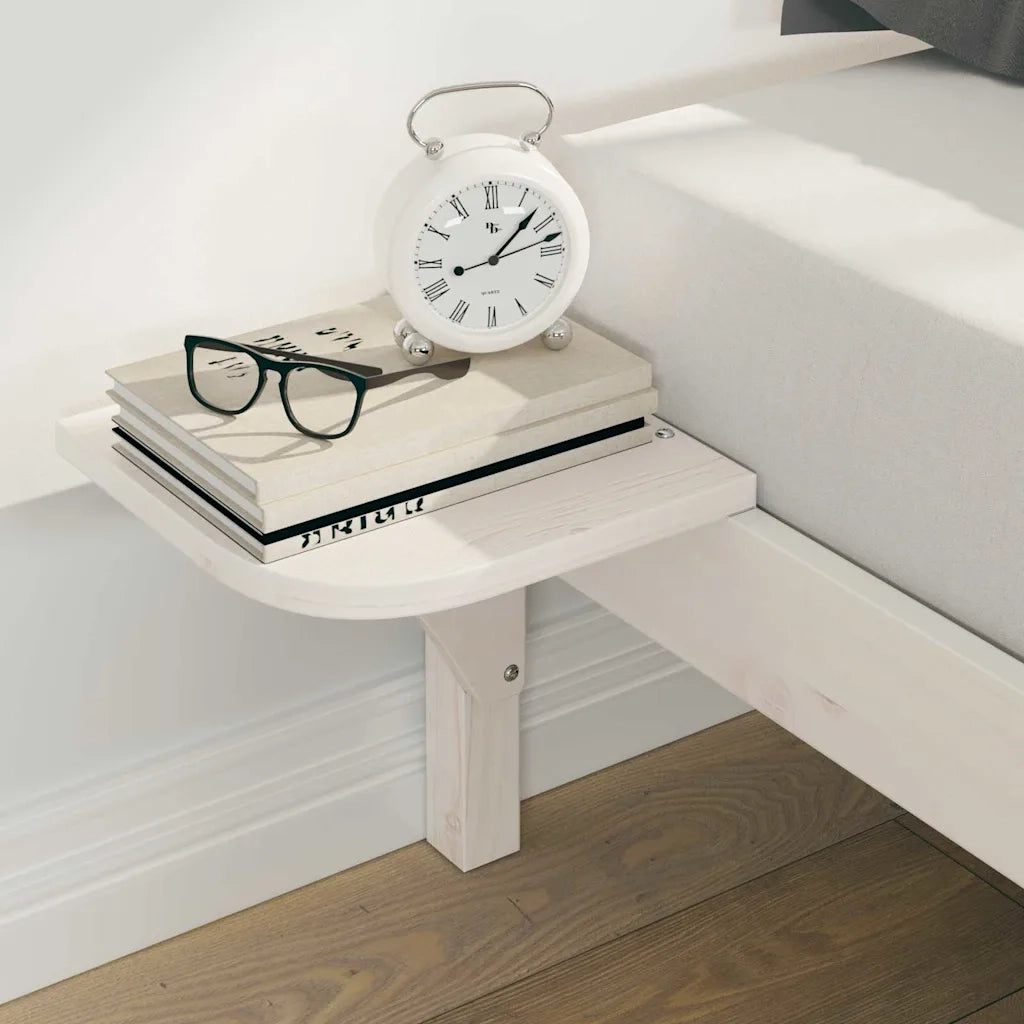 Letto con Tavolini Laterali Bianco 200 x 220 cm Pino massello 873257