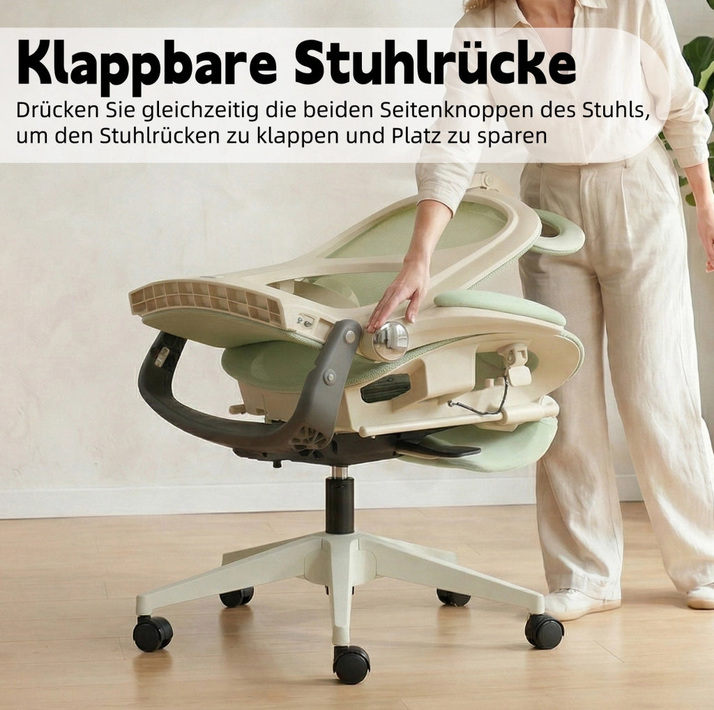 SEDIA da Ufficio Ergonomica Pieghevole in Rete Verde