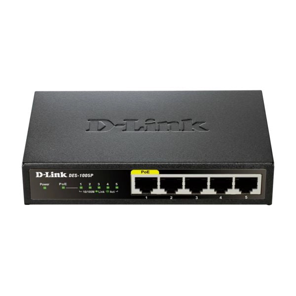 D-link des-1005p non gestito l2 fast ethernet (10/100) supporto power over ethernet (poe) nero