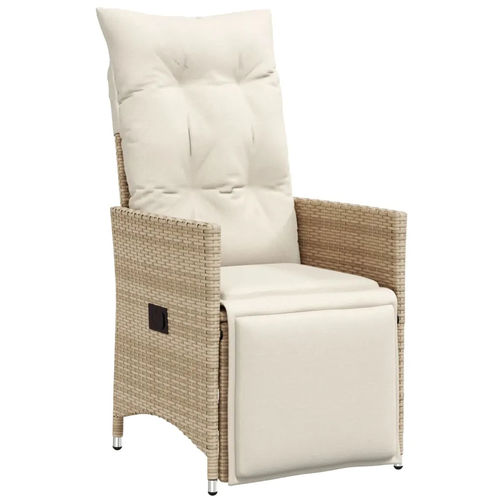 Set da Bistrò da Giardino 9 pz con Cuscini Beige in Polyrattan