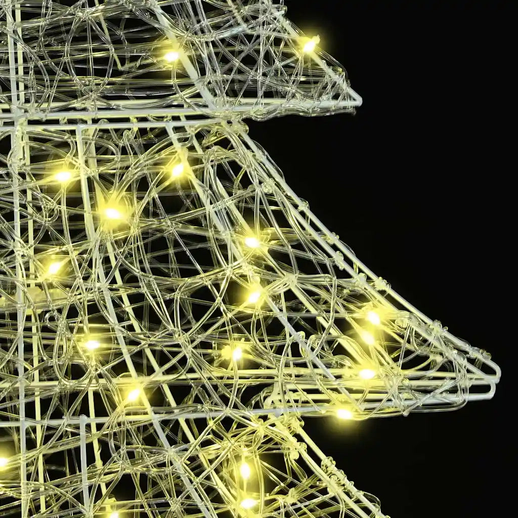 Albero di Natale con 100 LED-Luci decorative natalizie Bianco caldo 120 cm Acrilico 561698