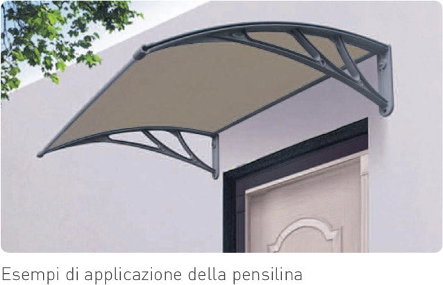 Pensilina Tettoia in Policarbonato Alveolare 150x100 cm Masi Trasparente