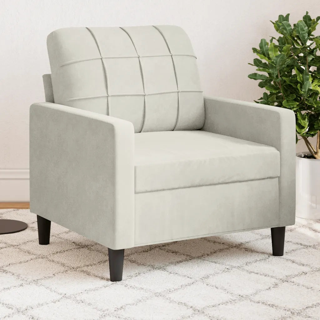 Poltrona Crema 60 cm Velluto 4007612