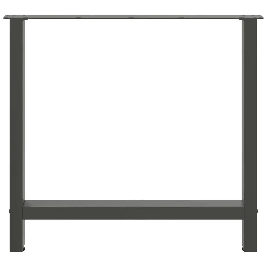 Gambe per tavolo da pranzo antracite 2 pz | Piede del tavolo 70x(72-73) cm in acciaio