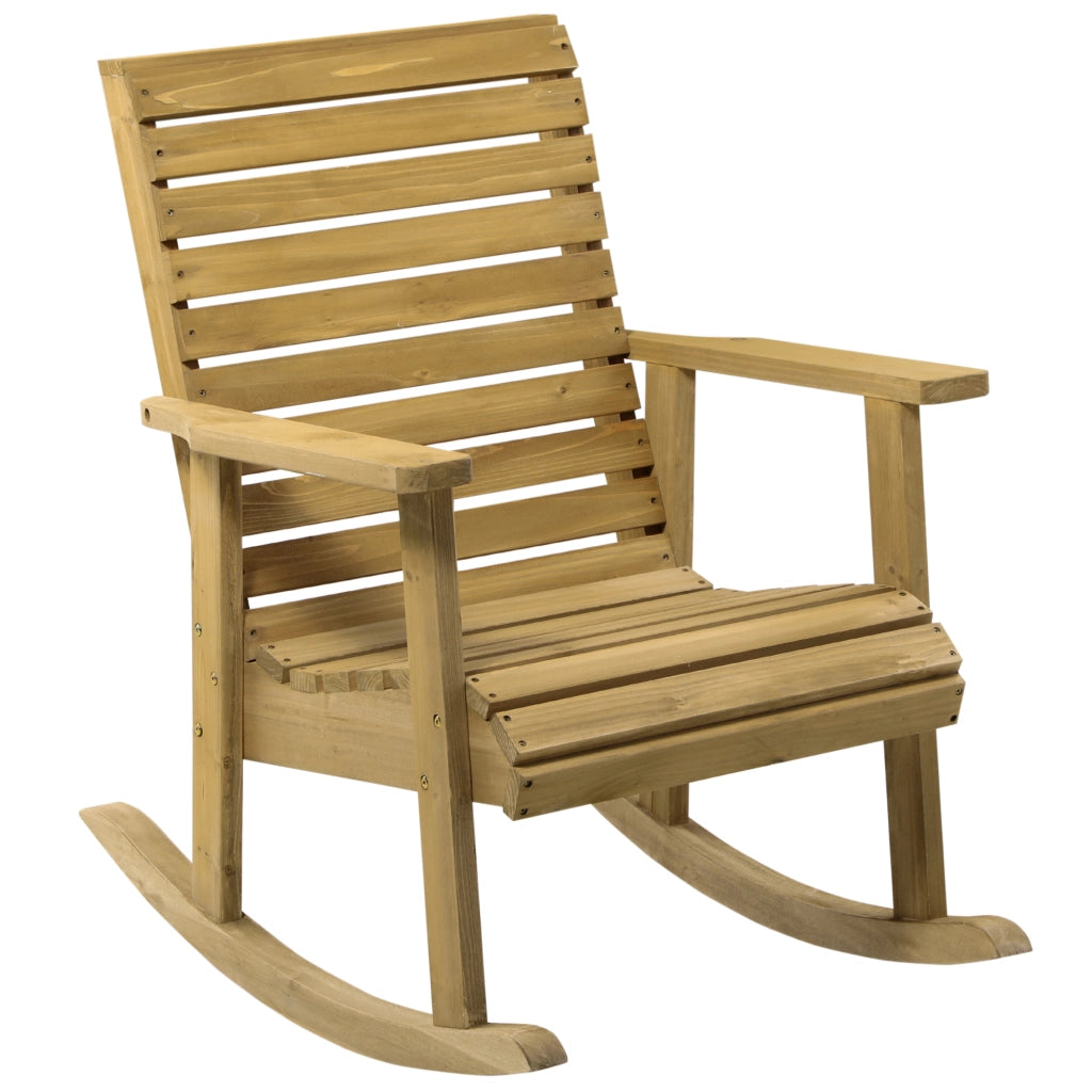 Sedia da giardino funzione altalena sedile e schienale larghi legno naturale 64 x 86 x 85 cm