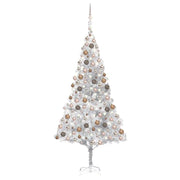 Albero di Natale Preilluminato con Palline Argento 210 cm PET 3077611