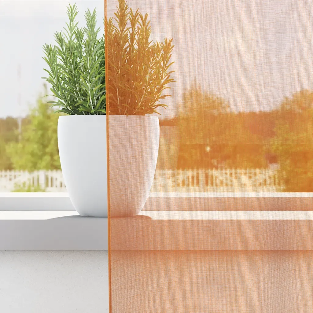 Tende in Voile con Occhielli 2 pz Arancio 140x245 cm