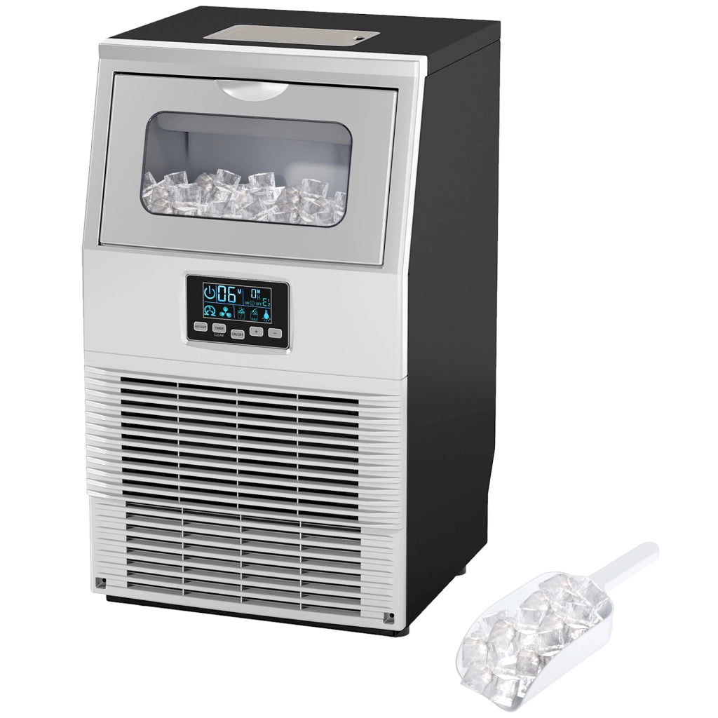 Macchina per ghiaccio cubetti ¨C Minimal ¨C LED, display, argento