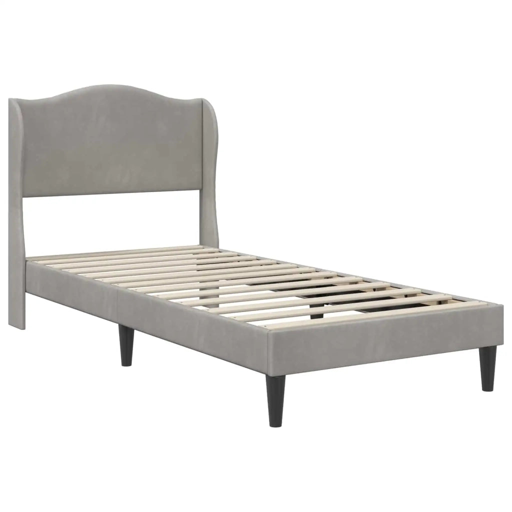 Struttura del letto Grigio Chiaro 90 x 200 cm Velluto 3415178
