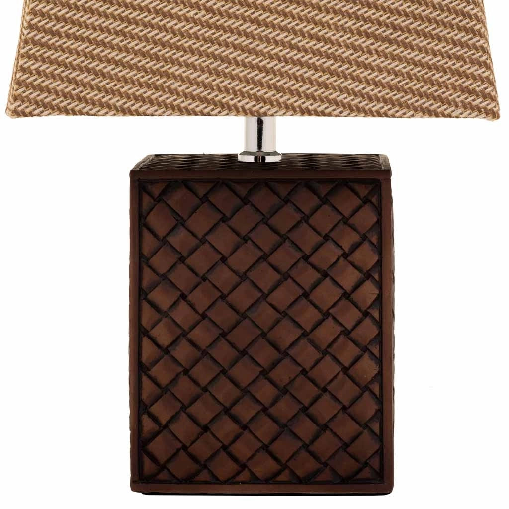 Lampada da tavolo in poliresina marrone