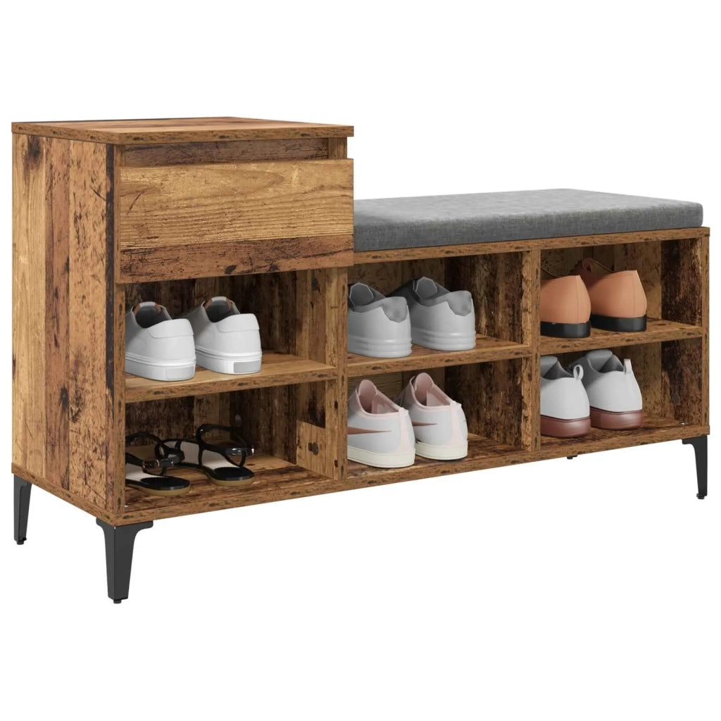 Mobile per scarpe con cassetto Legno vecchio 102 x 36 x 60 cm 881042