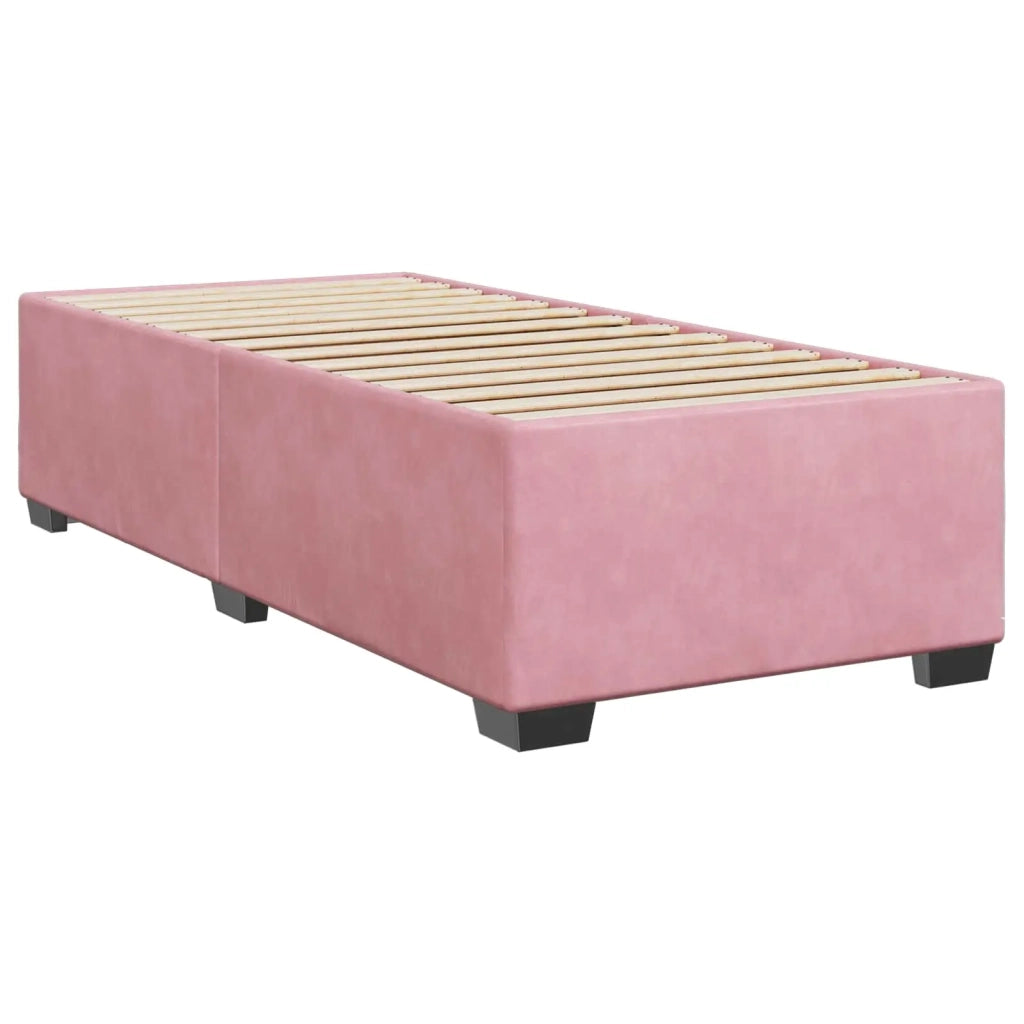 Letto box spring con materasso Rosa 100 x 200 cm Velluto 3453589