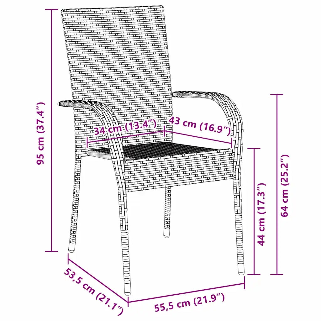 Set da Pranzo per Giardino 5 pz | Set Salotto da Giardino Grigio