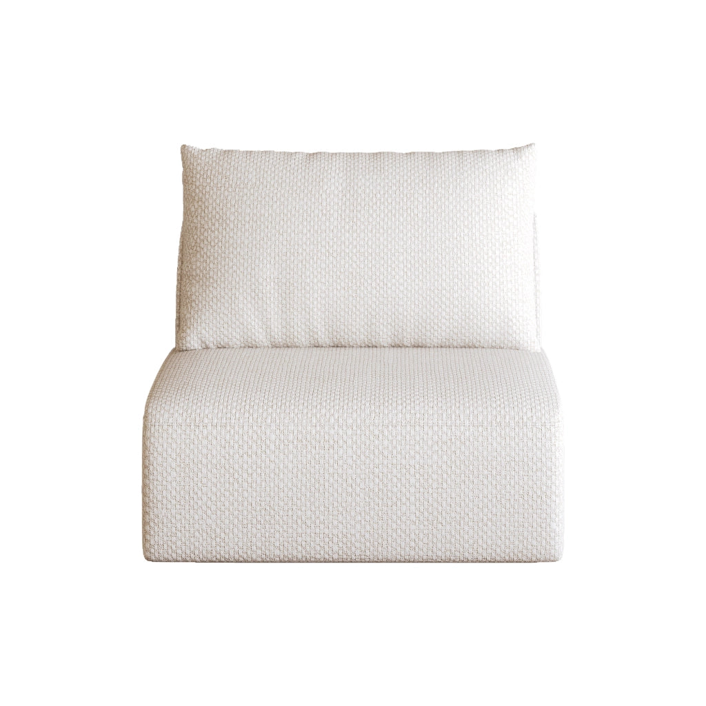 Poltrona 1 posto in tessuto bianco con imbottitura in schiuma elastica pronta all'uso senza montaggio