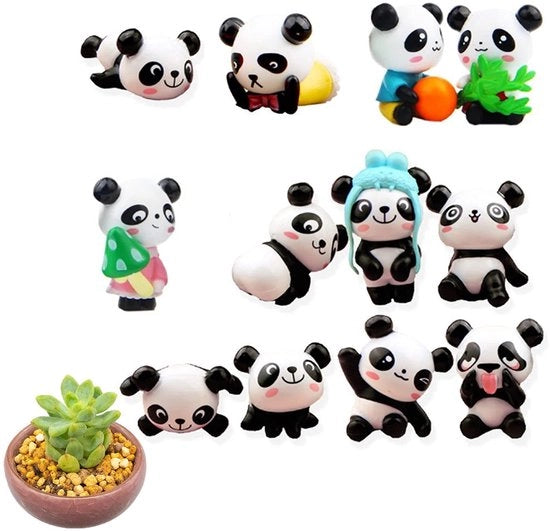 Decorazione per torta con panda carino - Mini ornamenti - Decorazioni DIY - Decorazione per giardino miniatura - Materiale per cera - Decorazione per torta