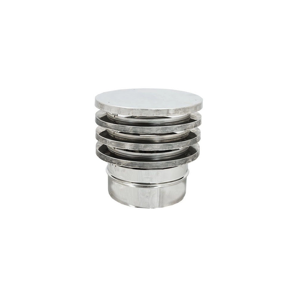 Fumaiolo da 300mm tipo zara di acciaio inox aisi 304 base tonda innesto m maschio monoparete