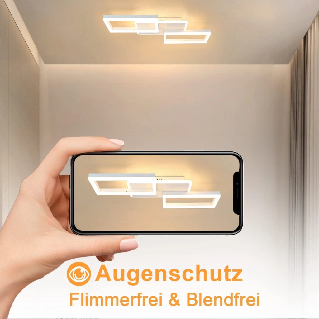 ZMH Lampada da soffitto plafoniera Rhombus Frame 48W dimmerabile per camera letto