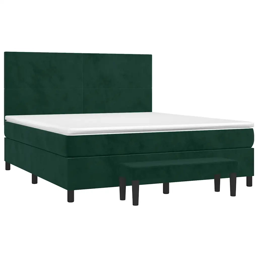 Giroletto a Molle con Materasso Verde Scuro 180x200 cm Velluto 3137740
