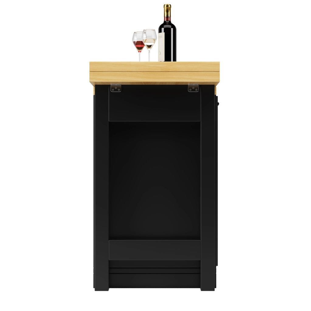 Isola cucina girevole 360° con spazio contenitivo, porta bottiglie estraibile e supporto per bidone 120–223 cm, bianco o nero