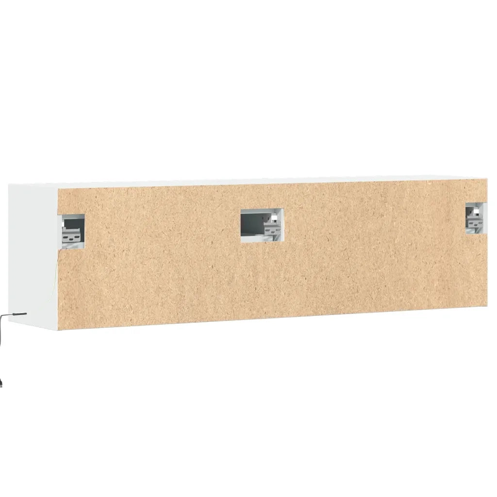 Mobile TV a Parete | Armadietto TV | Mobile Porta TV con Luci LED Bianco 140x31x38 cm