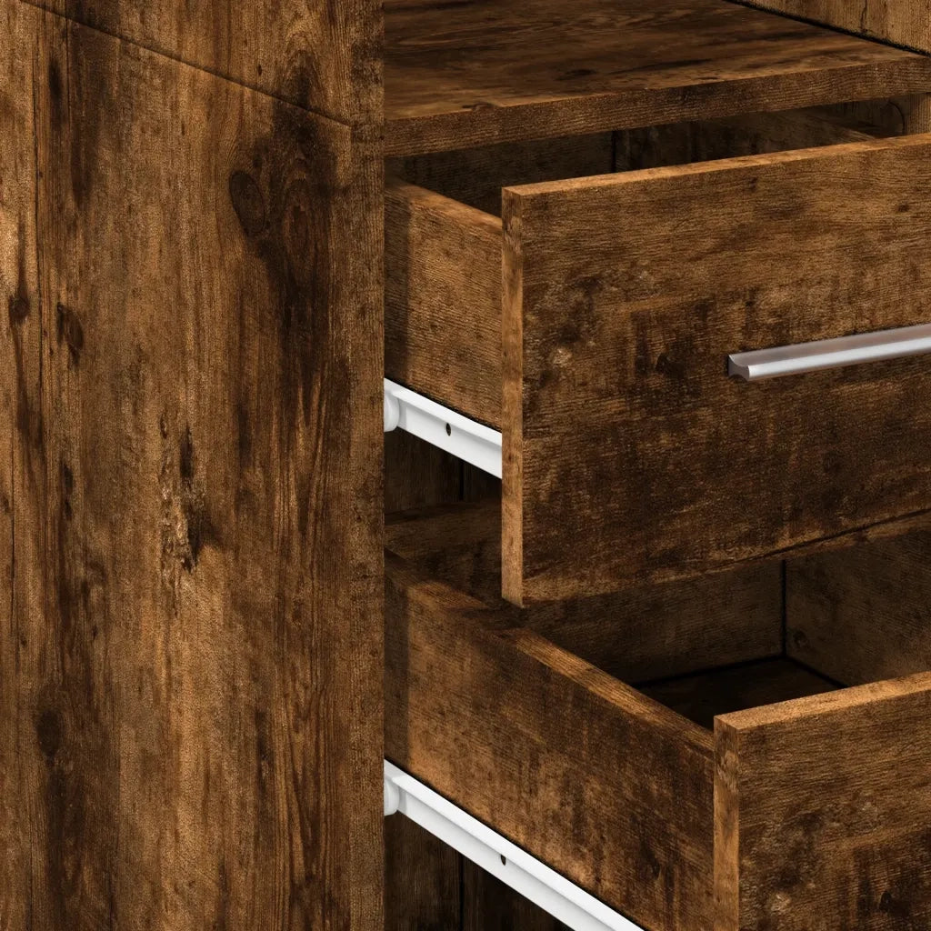 Credenza | Madia | Buffet da pranzo | Armadio da pranzo Rovere Fumo 50x42,5x185 cm in Legno Multistrato