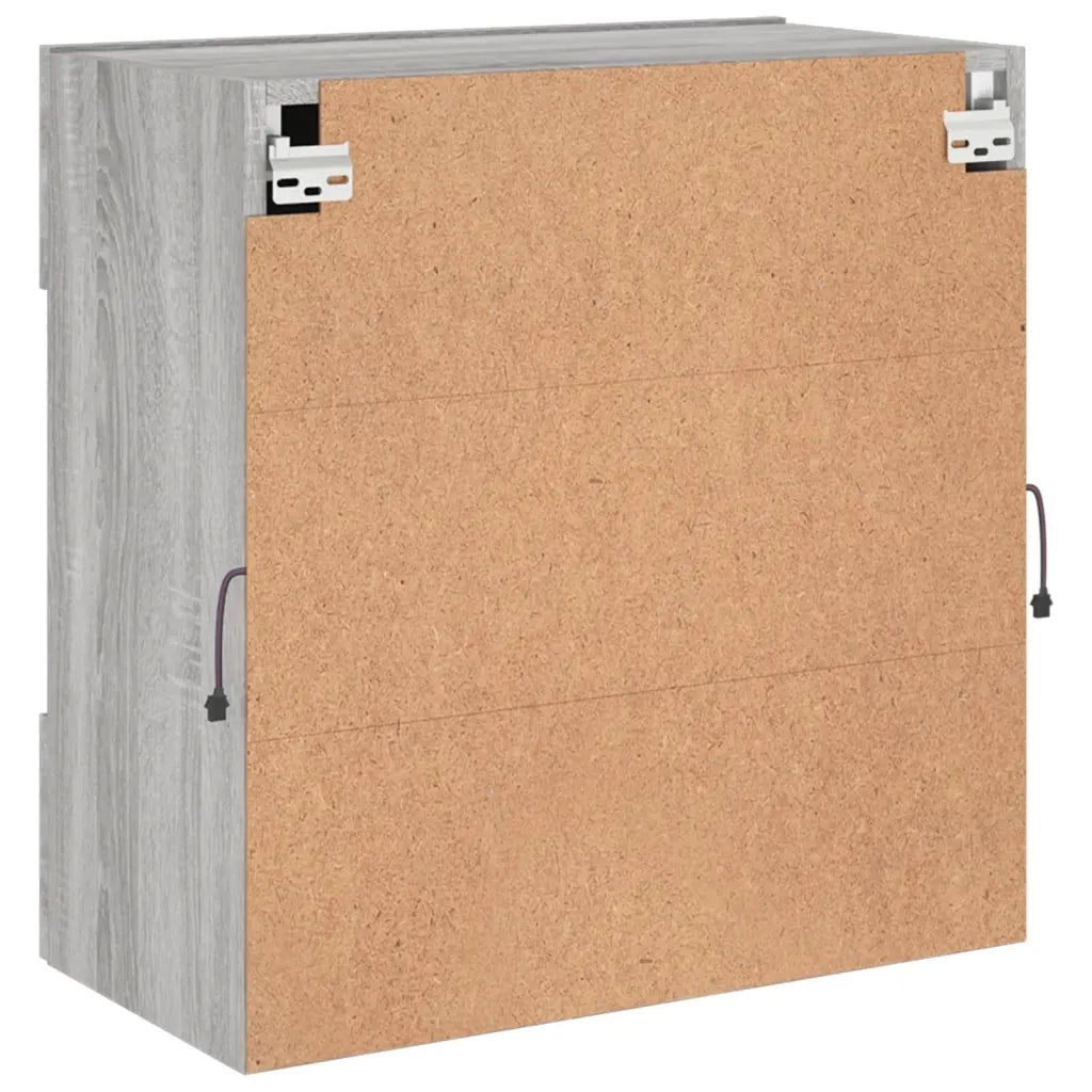 Mobile TV a Parete con Luci LED Grigio Sonoma 58,5x30x60,5 cm 837097