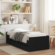 Giroletto-Struttura Letto Nero con Cassetti 75x190 cm Small Single 482499