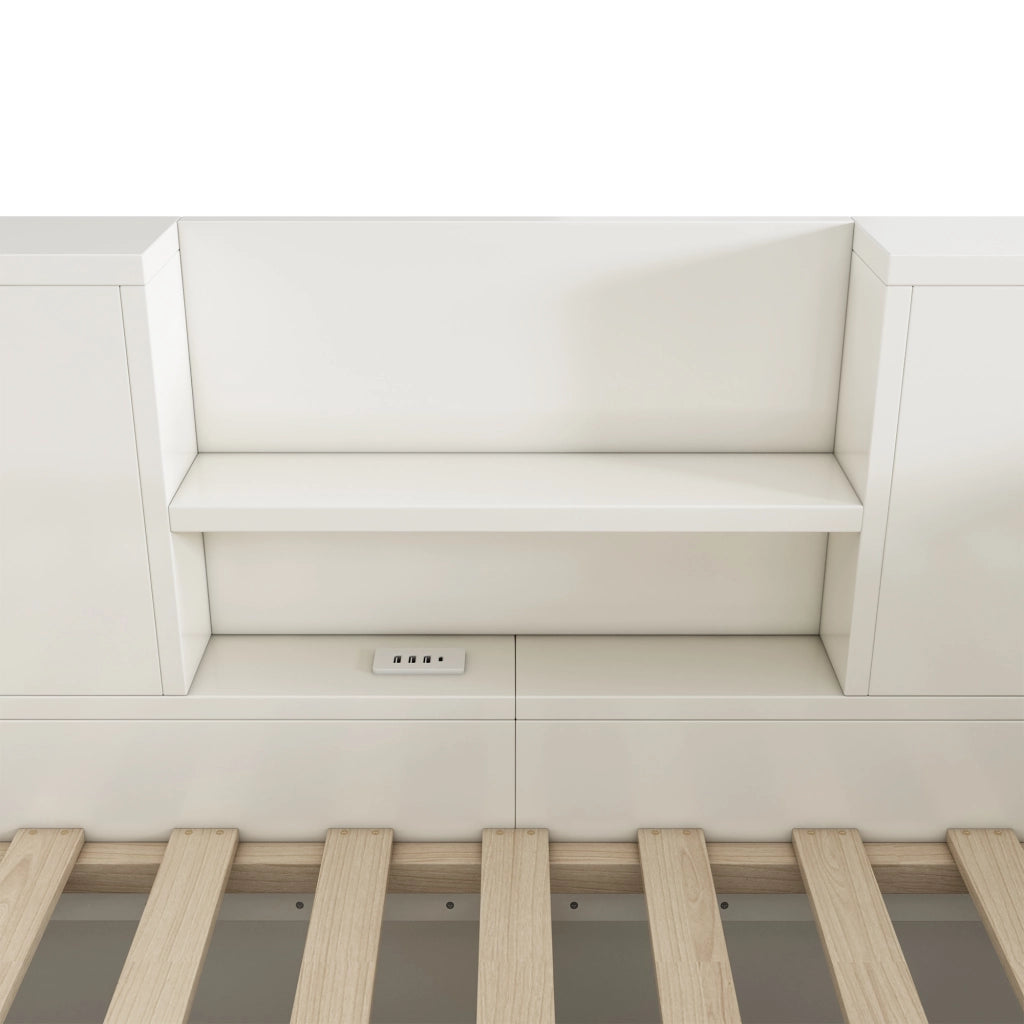 Letto singolo 90x200 cm bianco con contenitore sollevabile