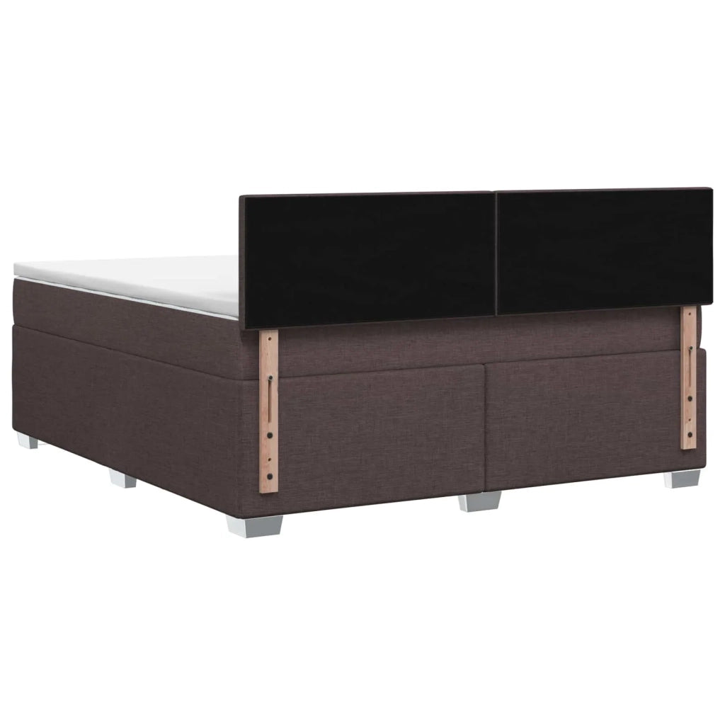 Letto con Box Spring, Materasso e LED Marrone Scuro Tessuto 3452004