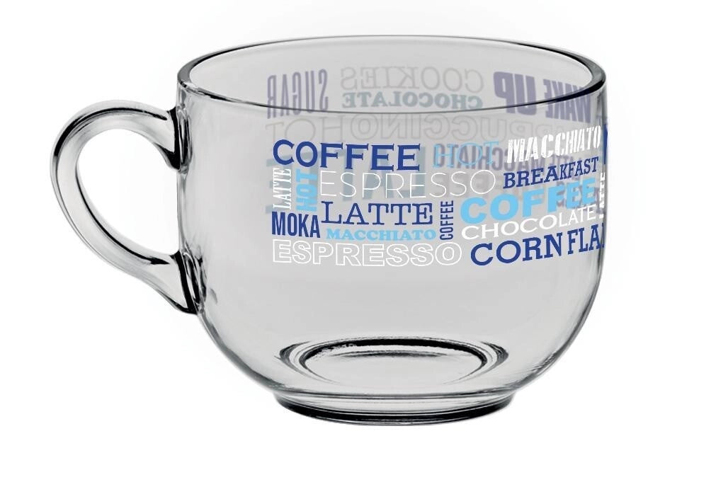Set 6 Tazze Tazzoni Latte Colazione Breakfast Writings 700 cc Cerve