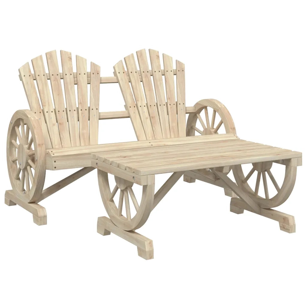 Set Salotto da Giardino 2 pz | Set di Mobili da Esterno in Legno Massello di Abete