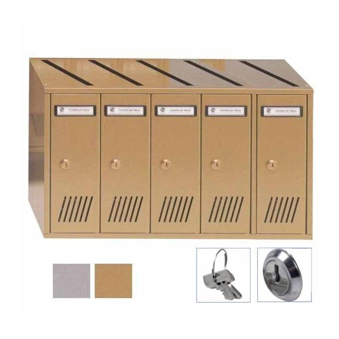 Silmec 31-705 SC7V Casellario Postale Verticale per Interni 5 Posti Acciaio Zincato colore Argento