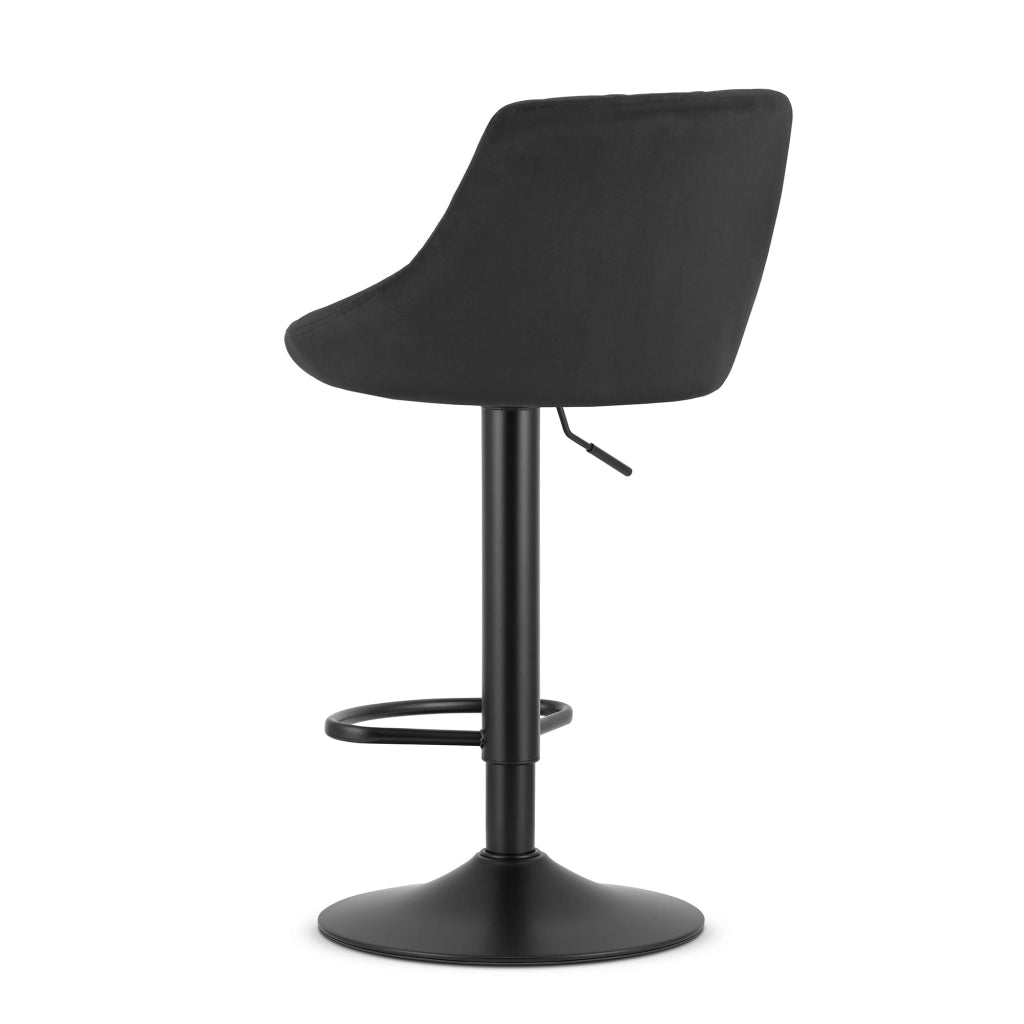 Sgabello girevole VALORA DAKA - Velluto nero con base nera x 2