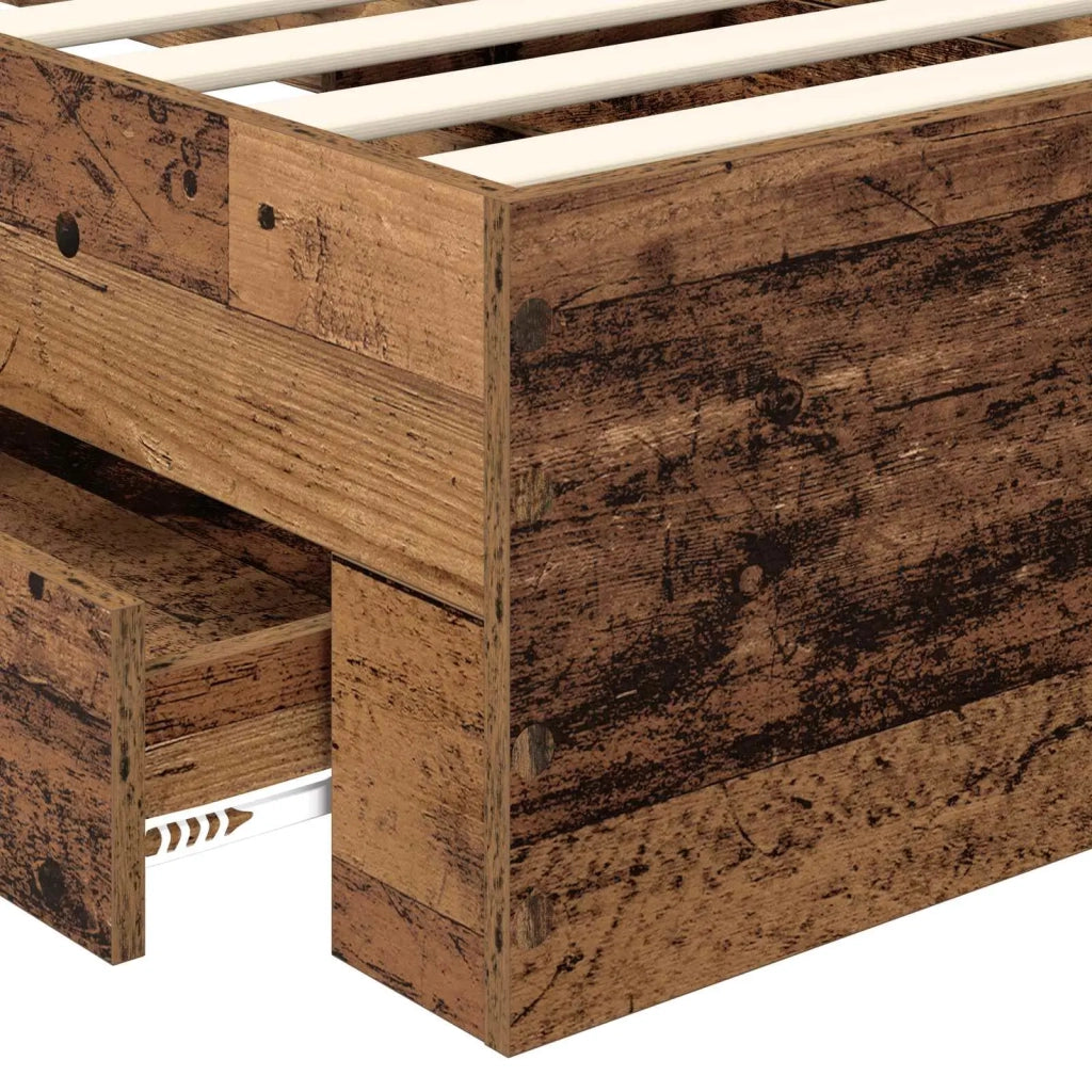 Struttura del letto con testiera Legno vecchio 100 x 200 cm 3412416