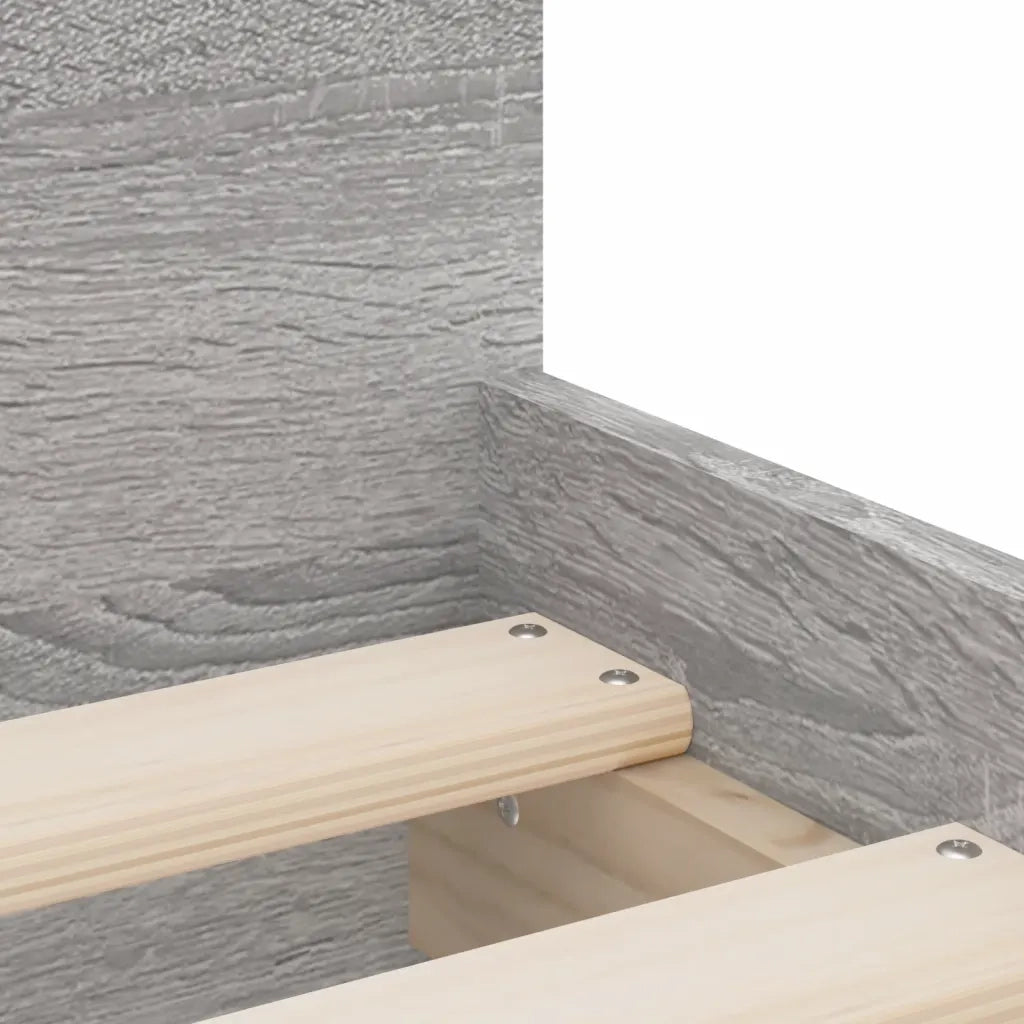 Letto singolo | Letto per adulti | Giroletto con Cassetti Grigio Sonoma 75x190 cm Small Single