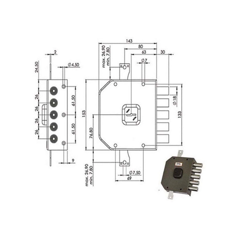 Serratura Sic.Triplice Sx Dm A413 Moia