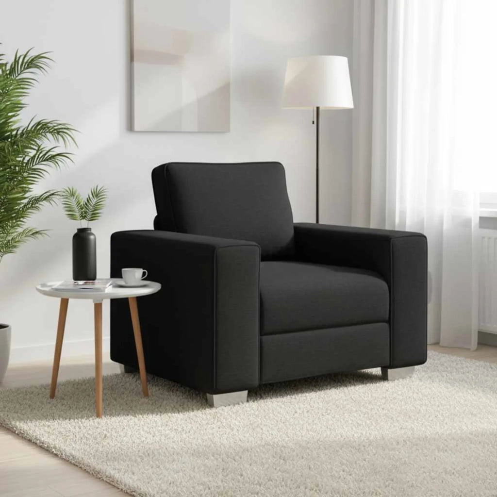 Poltrona | Sedia Relax Sofa Nero 100 cm Tessuto