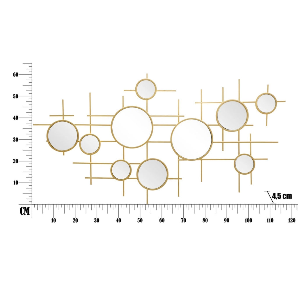 Specchio con Cornice Cerchi 27, Oro, Metallo, 117x4,5x61 cm