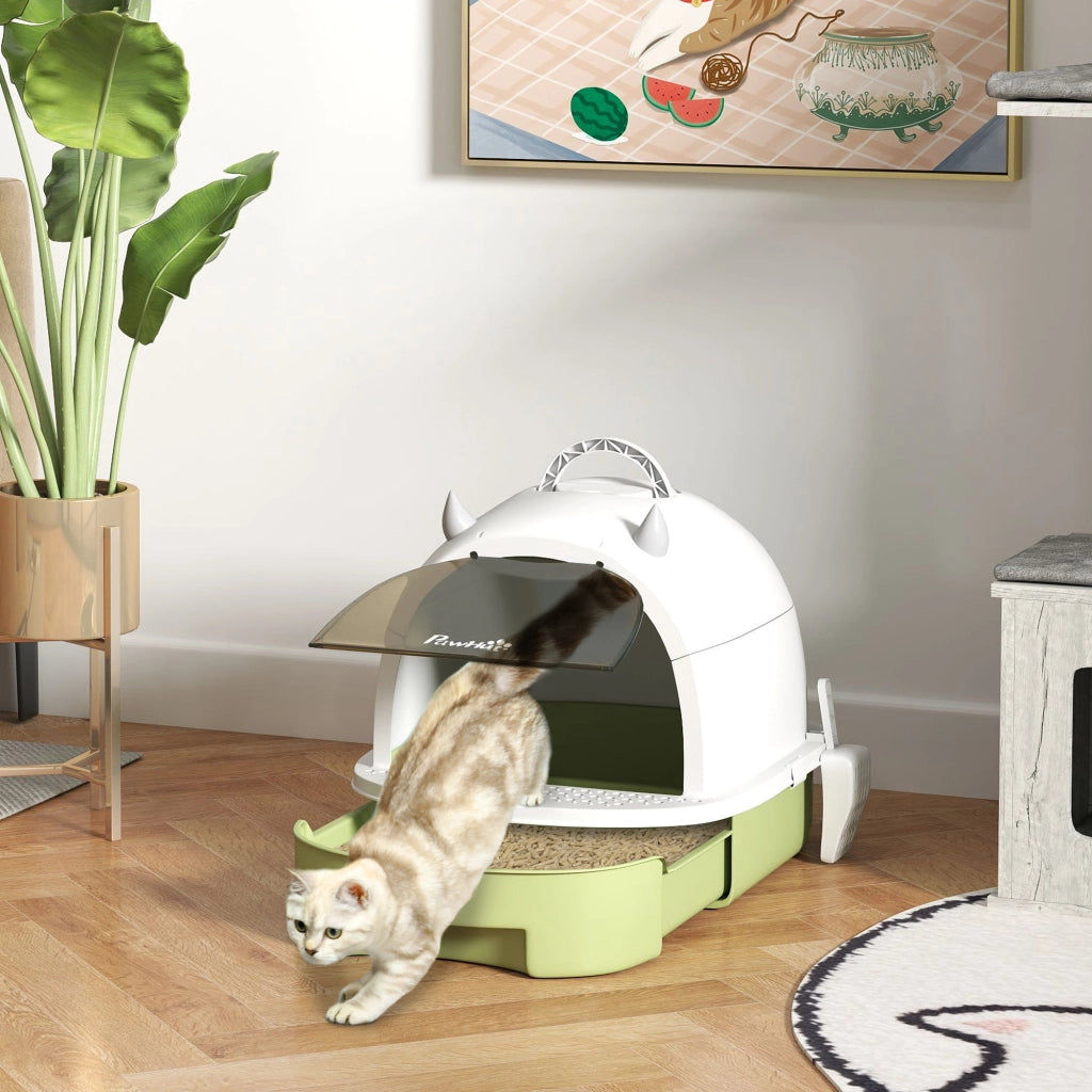 Casetta per gatti chiusa con porta ¨C zephmum ¨C verde 40.5x52x39 cm