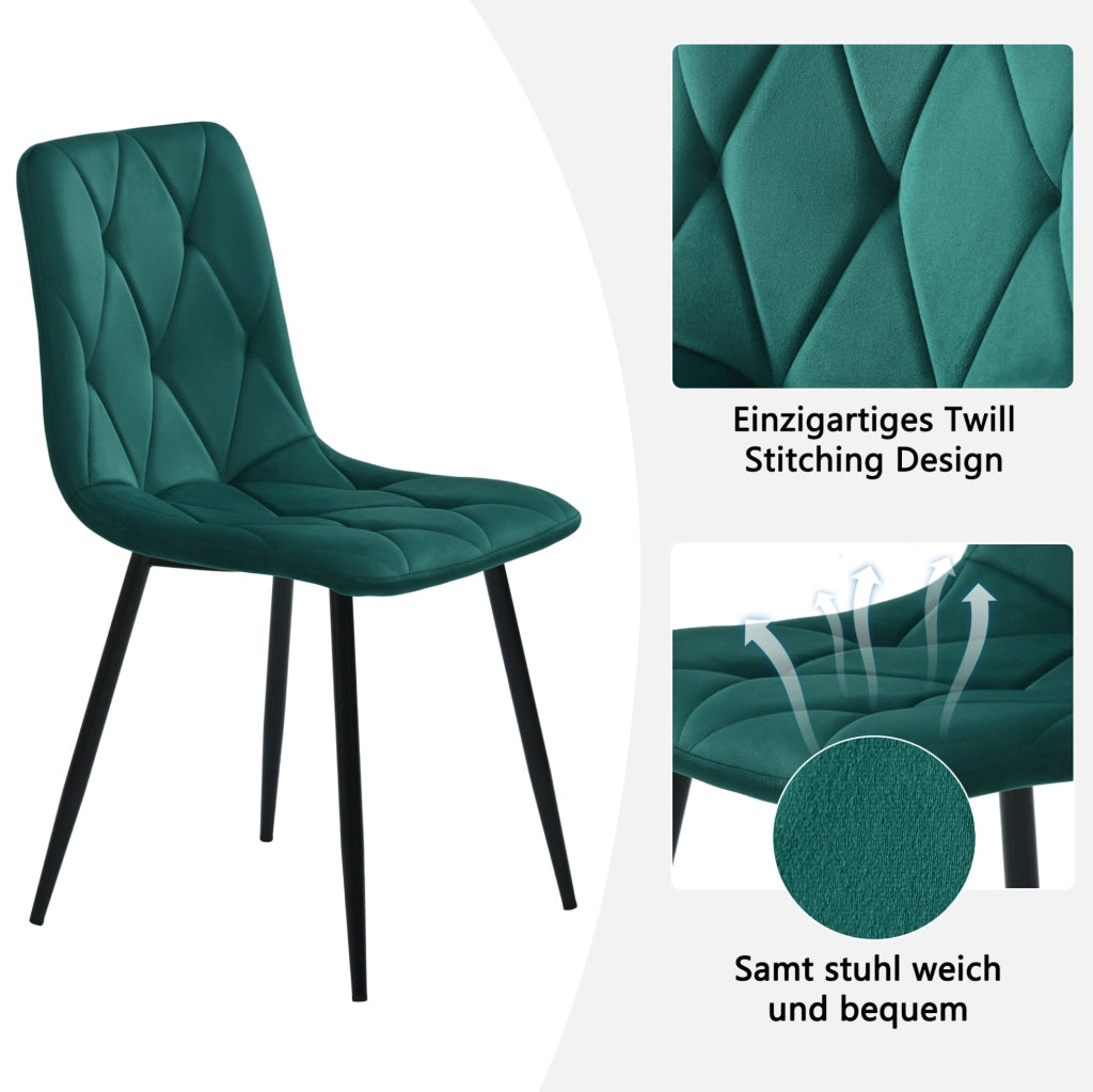 Set tavolo da pranzo rotondo con 4 sedie; ? 100 cm; MDF effetto marmo bianco e acciaio nero
