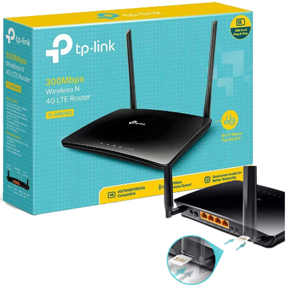 Trade Shop - Tp-link Tl-mr6400 Router Wireless 4g Lte Wi-fi N300 Con Sim Scheda Dati Modem -